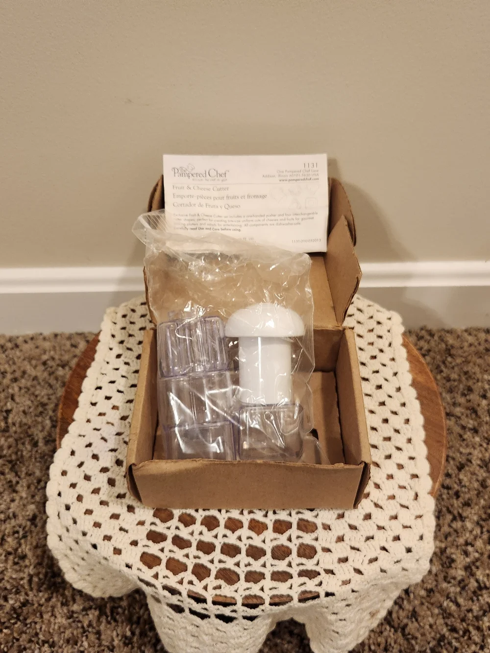Pampered Chef Fruit & Cheese Cutter #1131 In Original Box With Use / Care Card